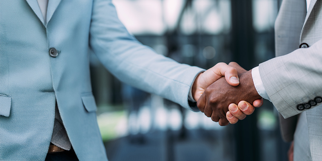 Two Professionals shaking hands
